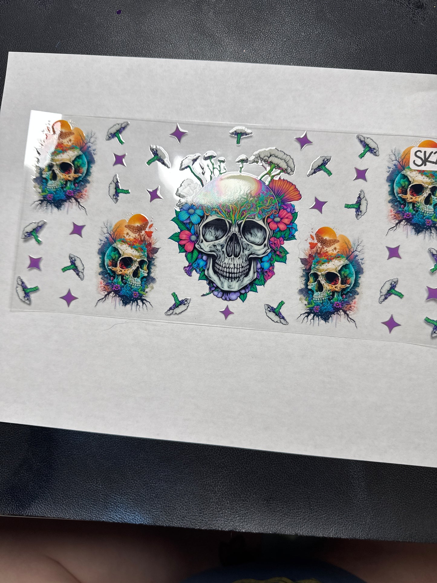 Sk2 skulls flowers uvdtf wraps