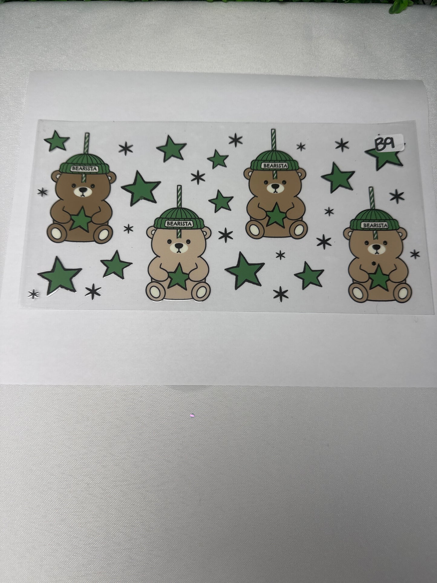Barista Bear Shaped coffee cup uvdtf wrap B9