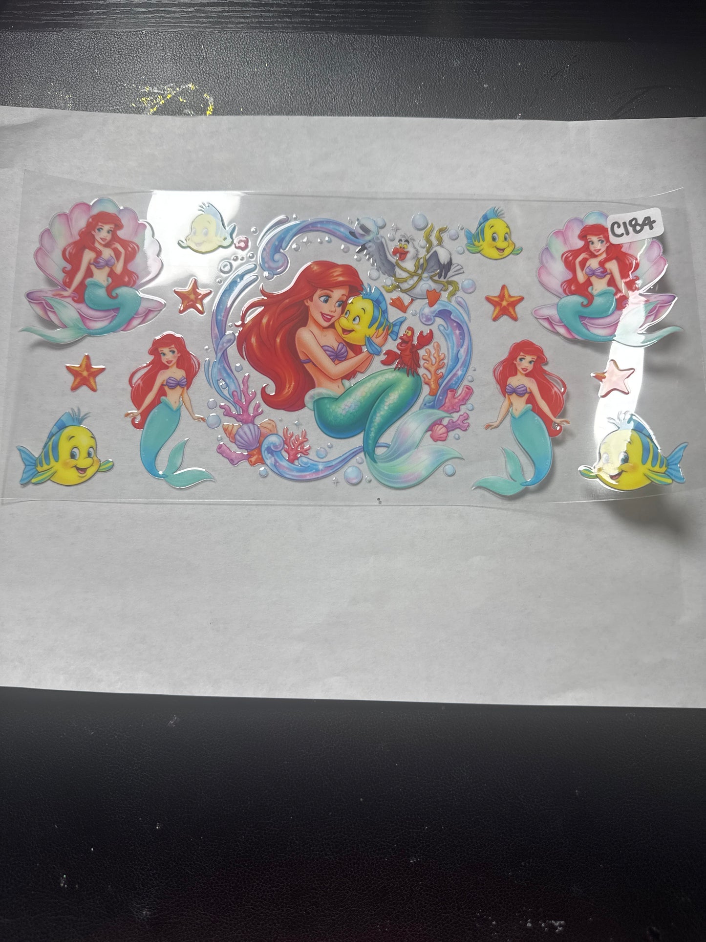 C184 ocean princess and fish friends uvdtf wrap