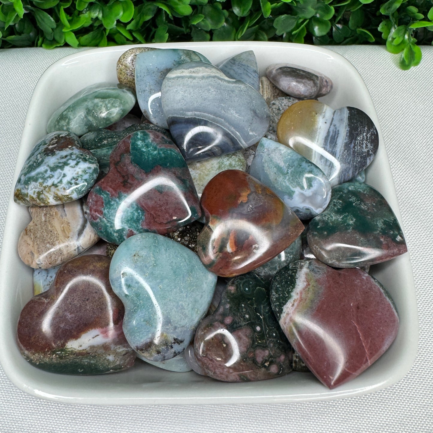 Intuitively selected Sea Jasper Mini Hearts
