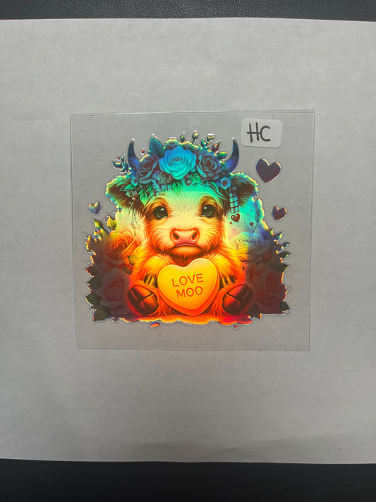 HC45 Highland Cow UVDTF Wrap