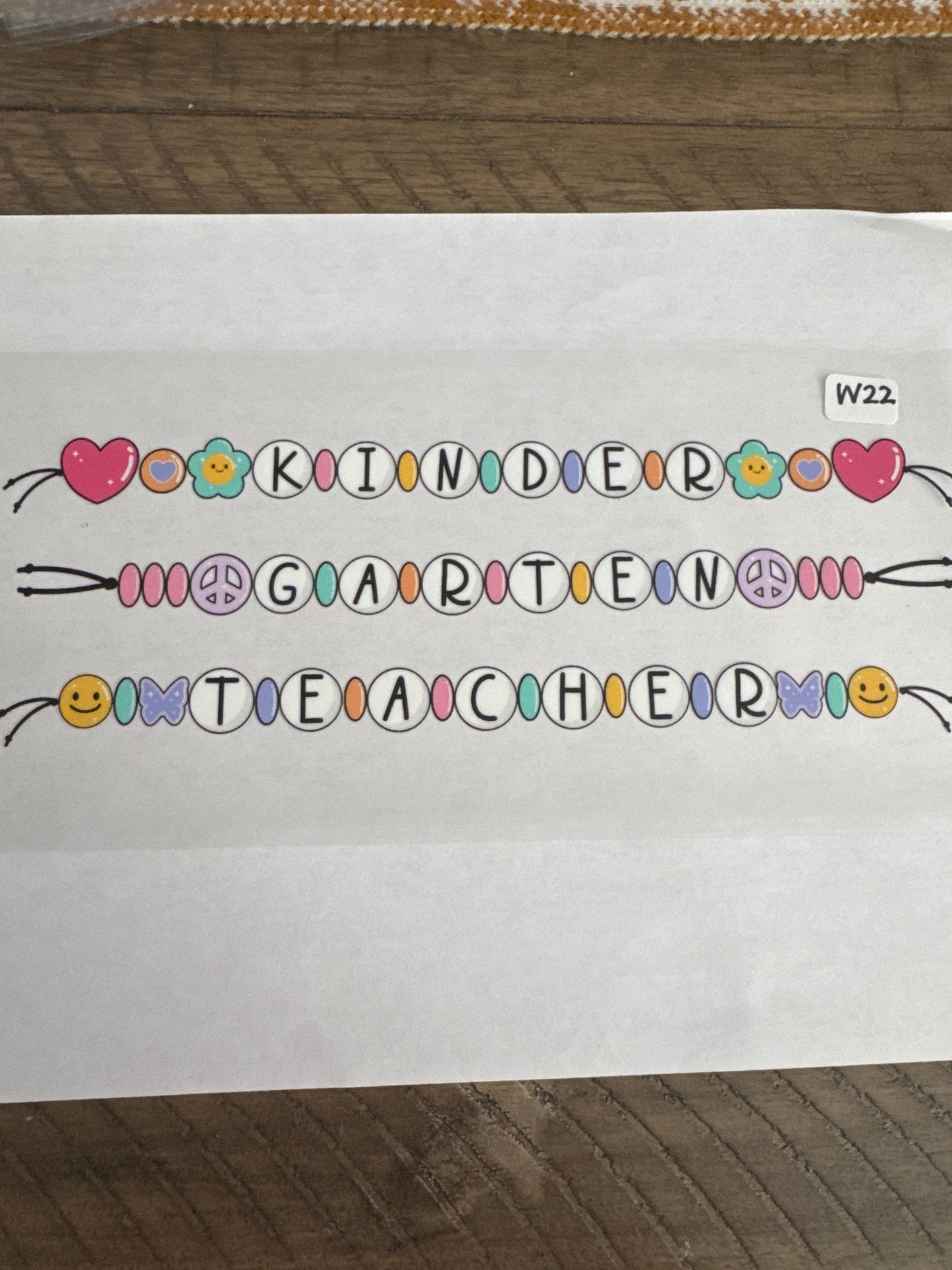 W22 kinder garden teacher uvdtf wrap