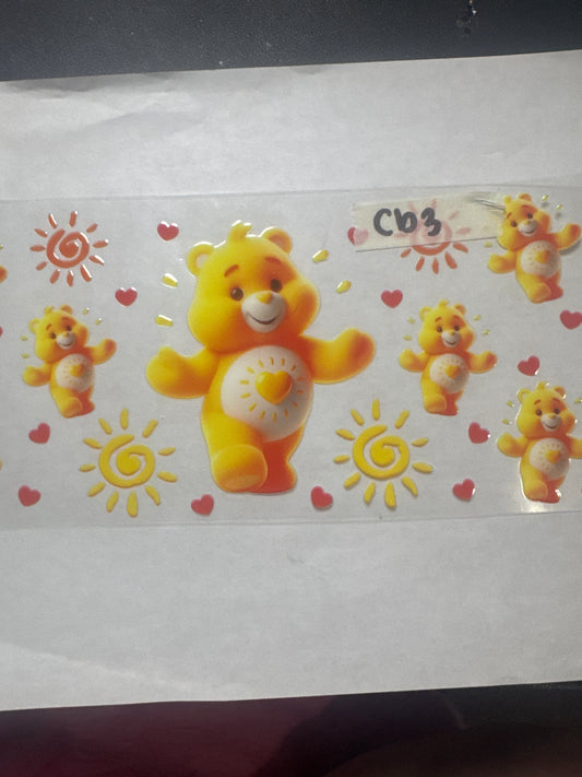 CB3 yellow bear with suns and hearts