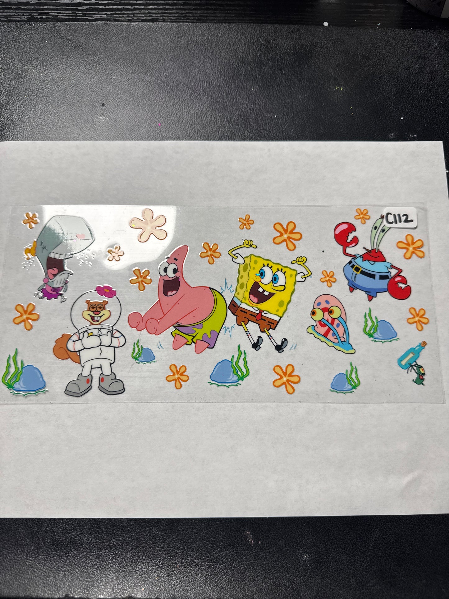 C112 Sponge Squar Man and friends uvdtf wrap