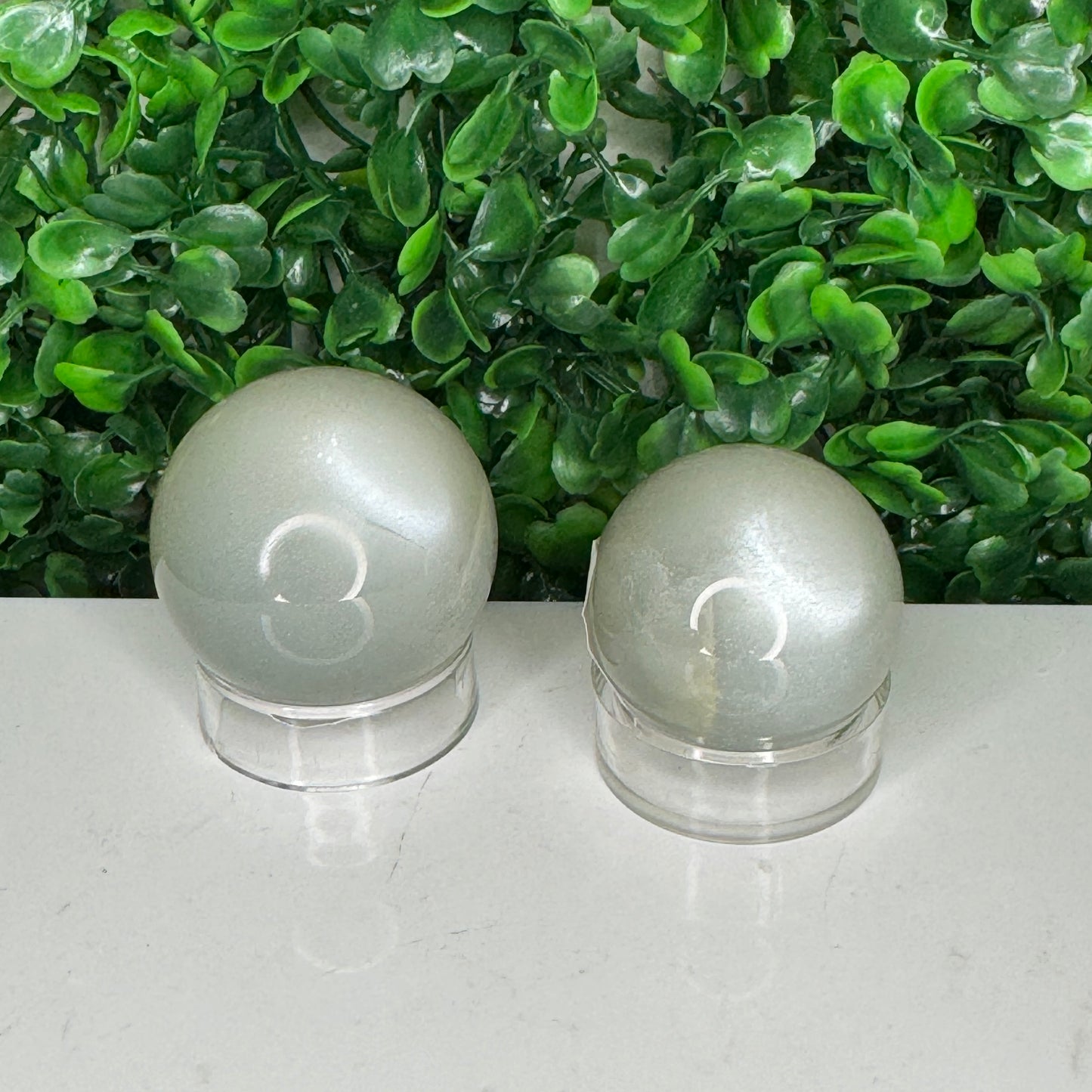 Green Moonstone Spheres