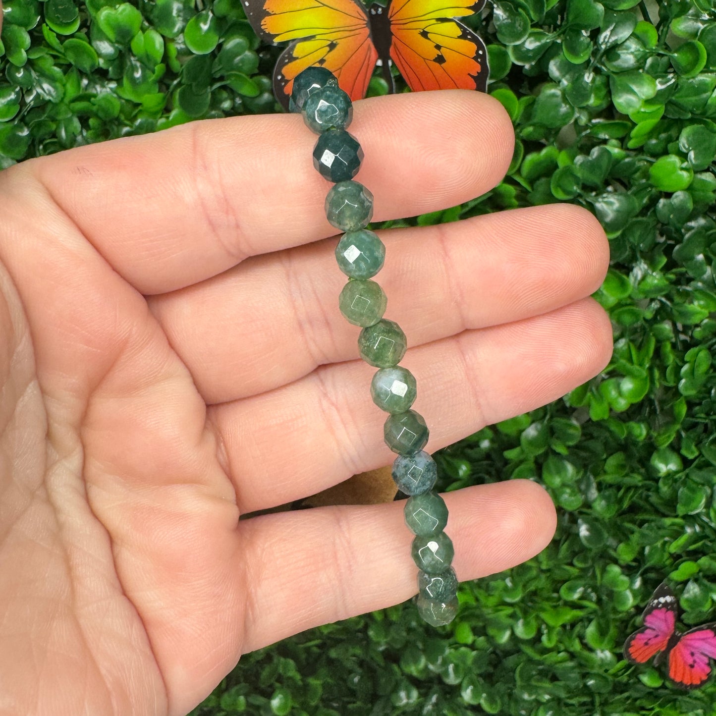 Faceted Moss Agate Bracelet
