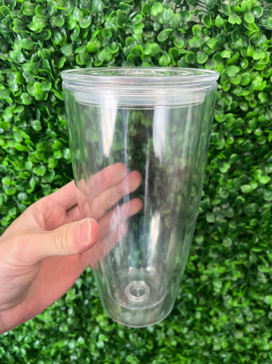 24oz curved snowglobe tumbler cup