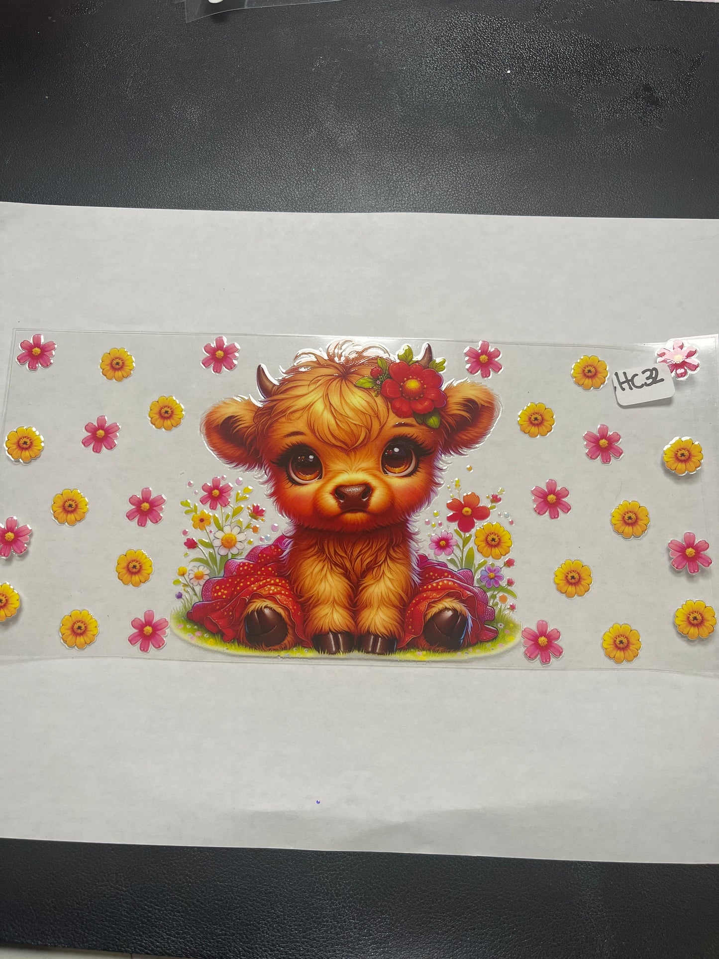 HC32 Highland Cow UVDTF Wrap