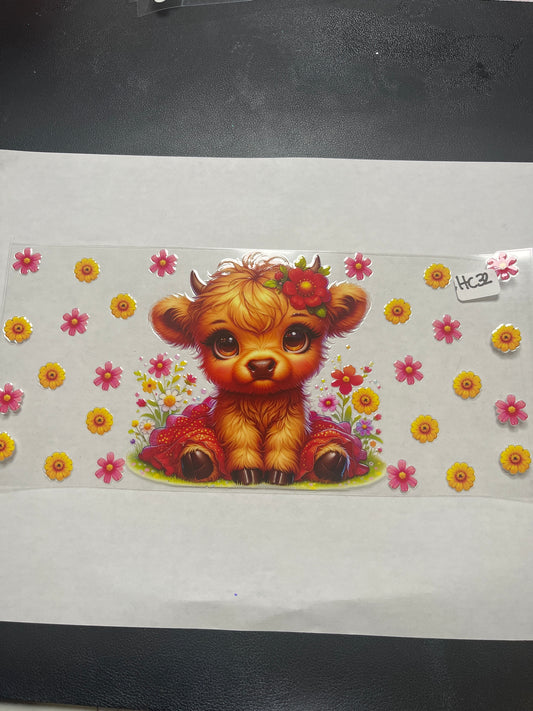 HC32 Highland Cow UVDTF Wrap