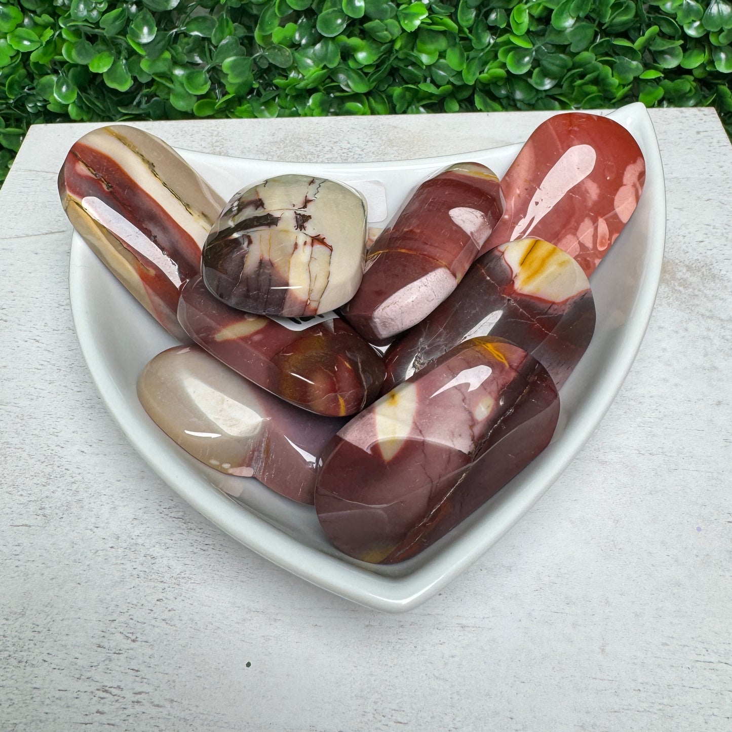 Mookaite Jasper Palm Stones and Hearts