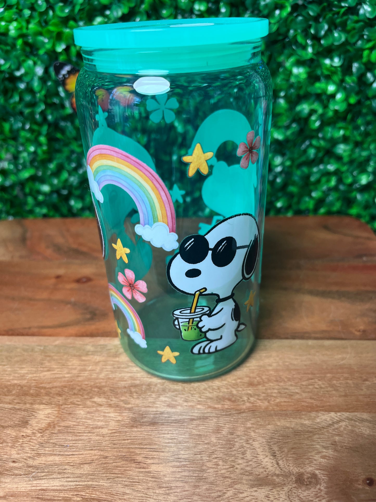 16oz Dog Character UVDTF Glass Cup