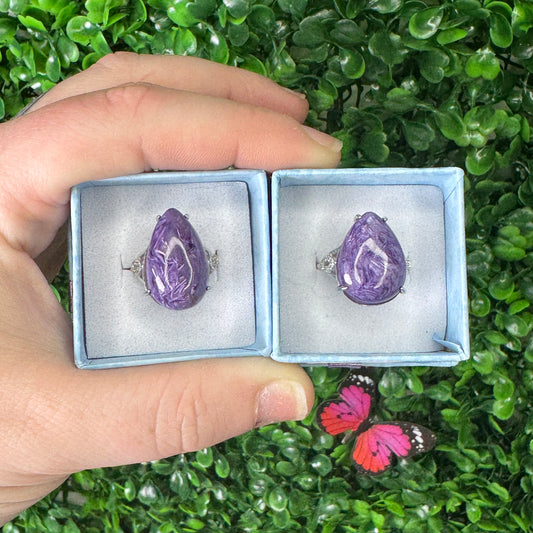925 Sterling Charoite Rings