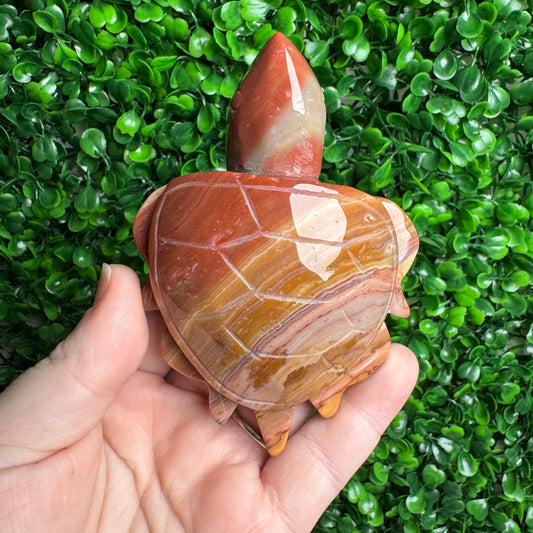 Sea Jasper turtle carving