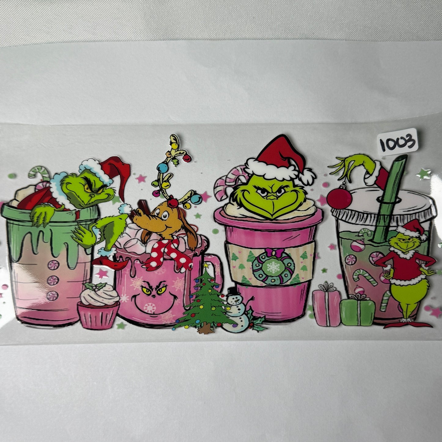 Grumpy Green Man Christmas UVDTF Cup Wraps