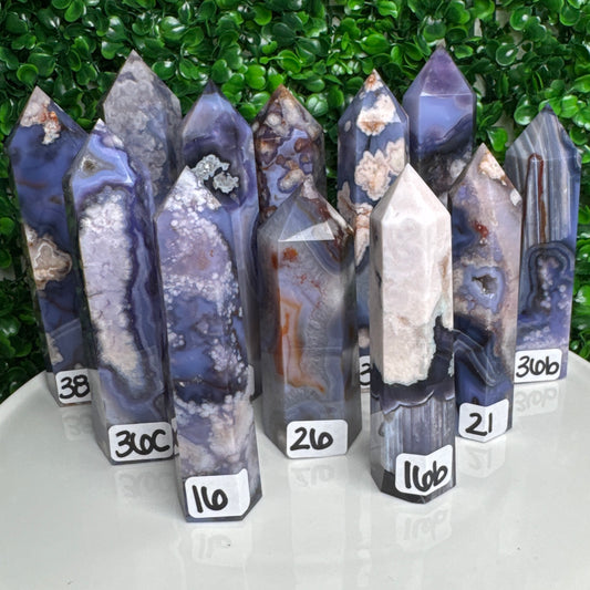 Blue Flower Agate Towers