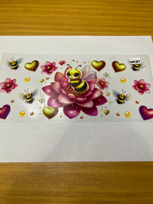 NA87 Animal Cute Bee UVDTF Wrap
