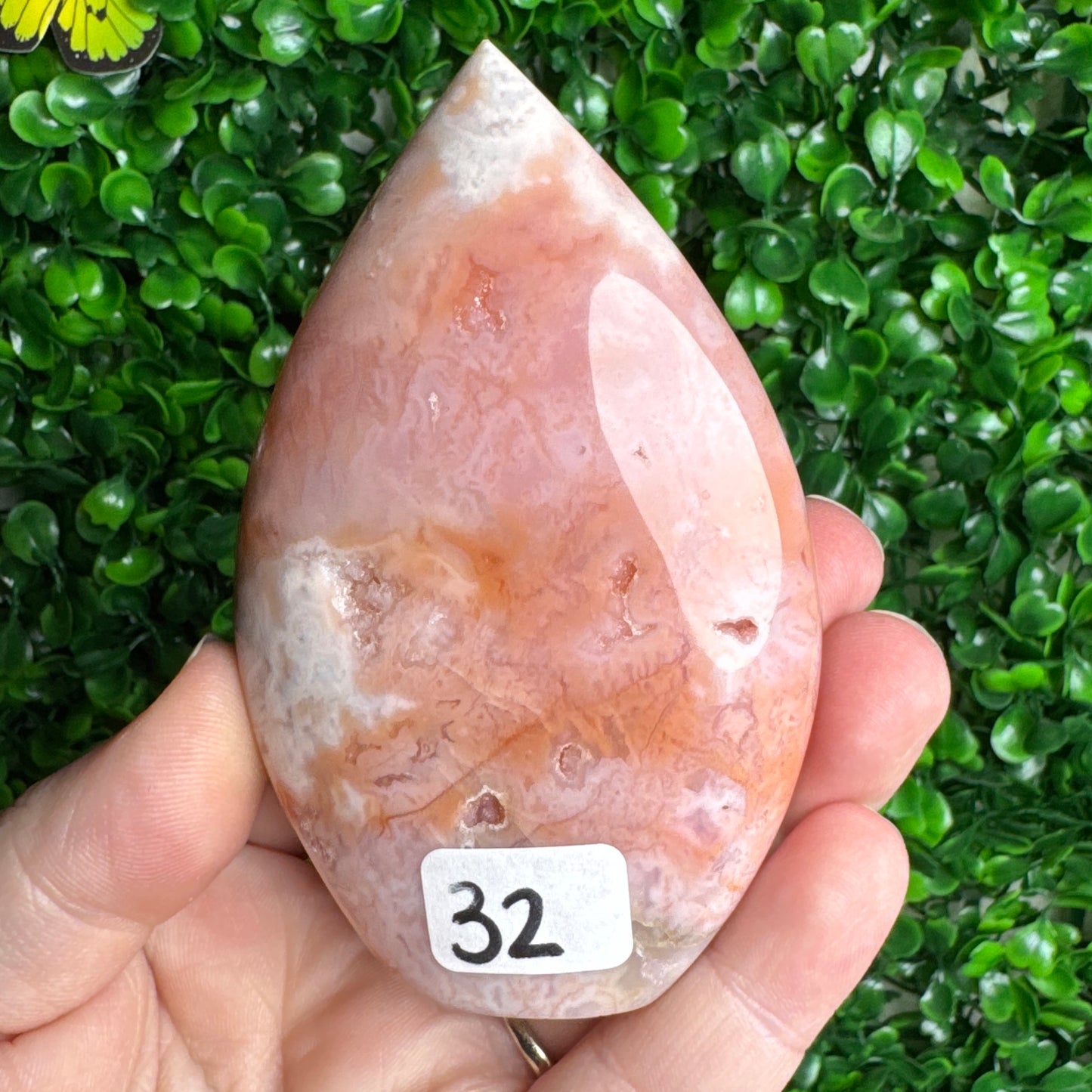 Pink plume agate flames