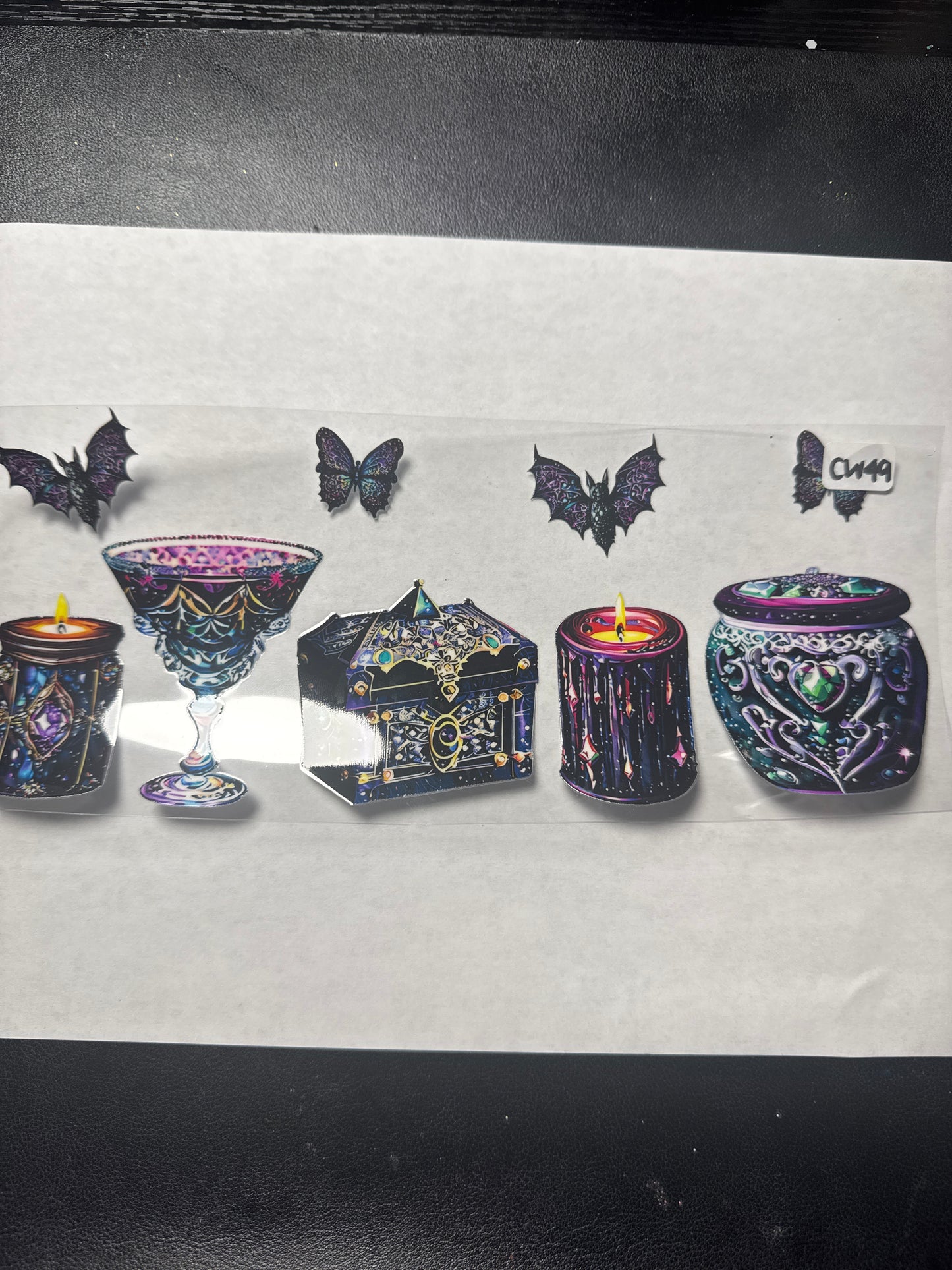 CW49 Candles bars and butterflies crystal and witchy style uvdtf wraps