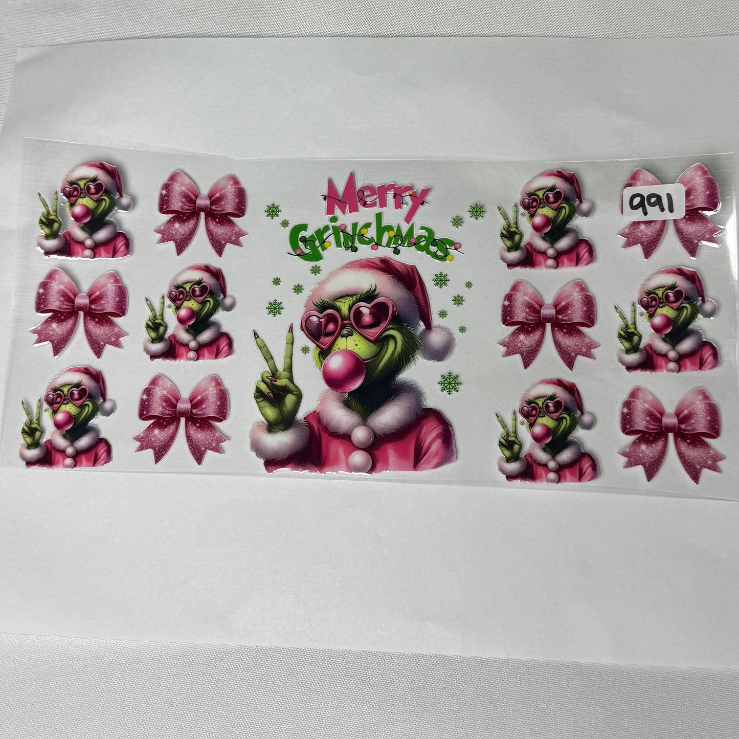 Grumpy Green Man Christmas UVDTF Cup Wraps
