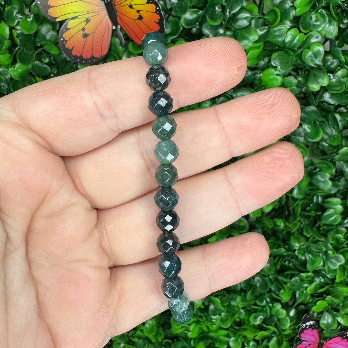 Faceted Moss Agate Bracelet