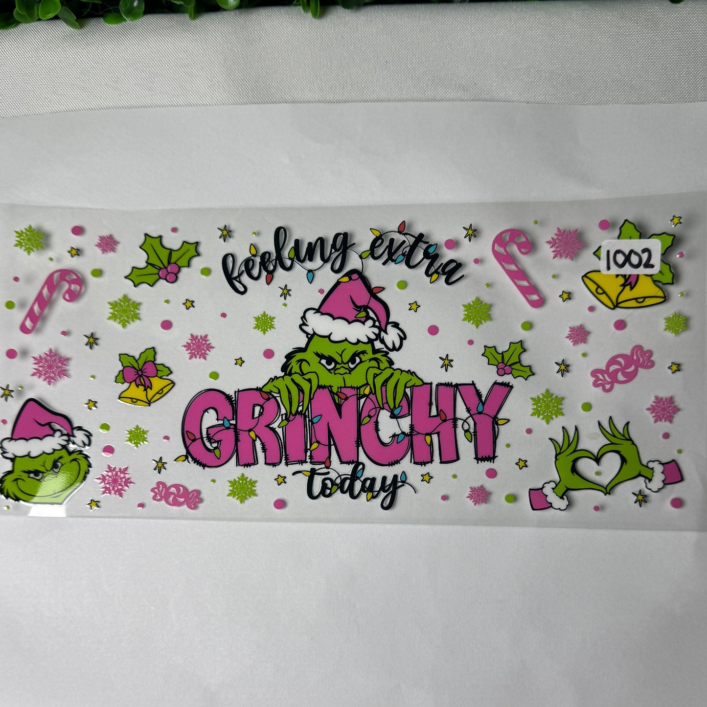 Grumpy Green Man Christmas UVDTF Cup Wraps