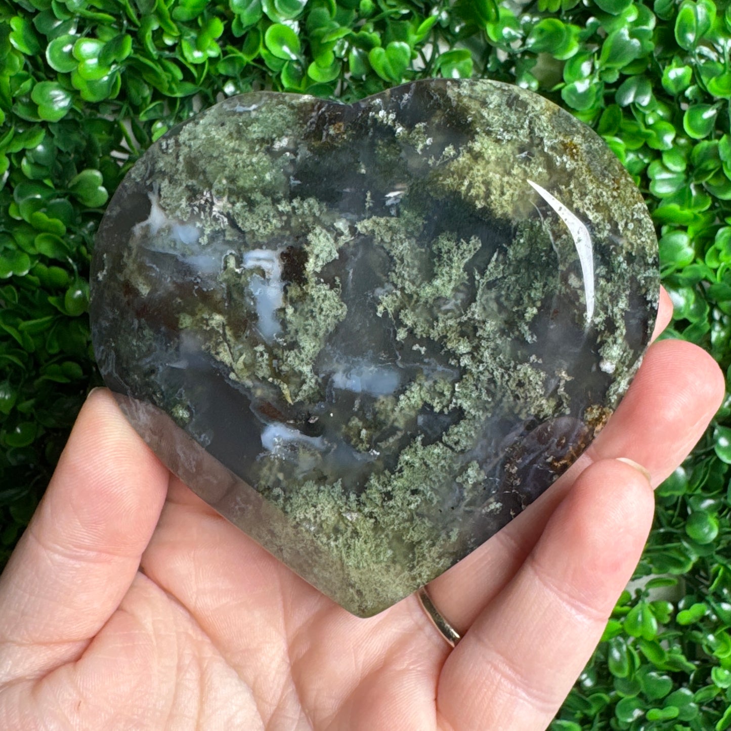Moss Agate Bowl Carving