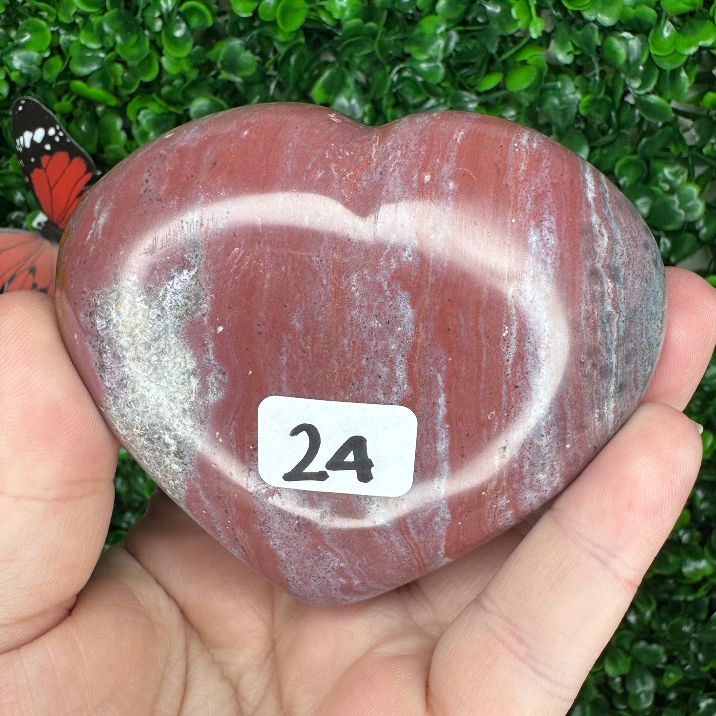 Sea Jasper Heart Carvings