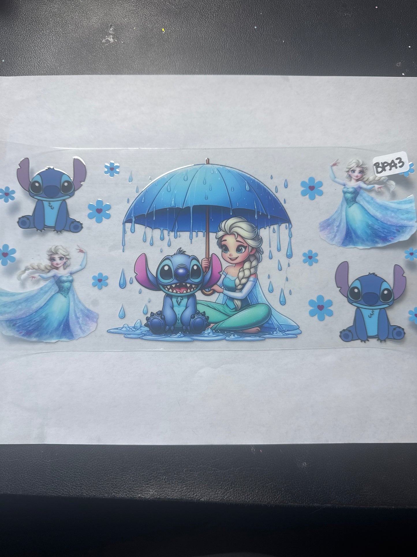 BA 43 Blue alien and frozen princess uvdtf wrap