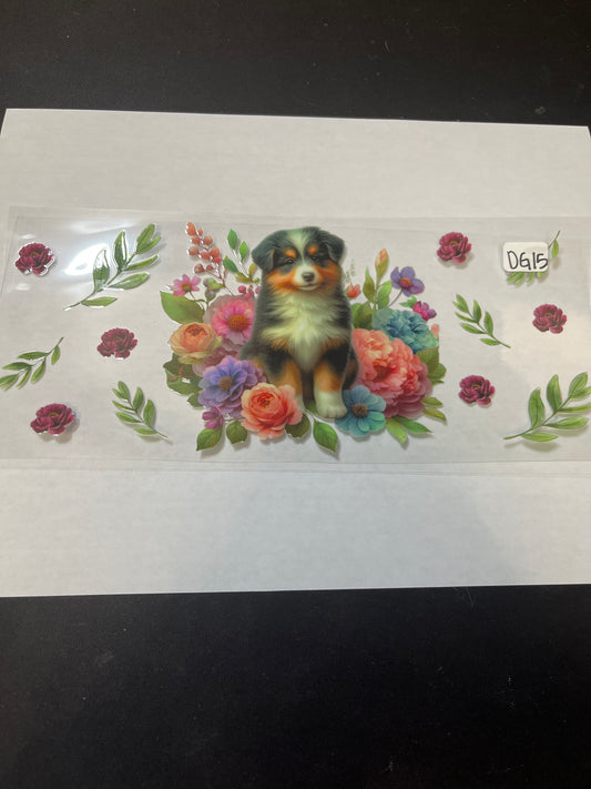 DG15 Dog Flowers UVDTF Wrap
