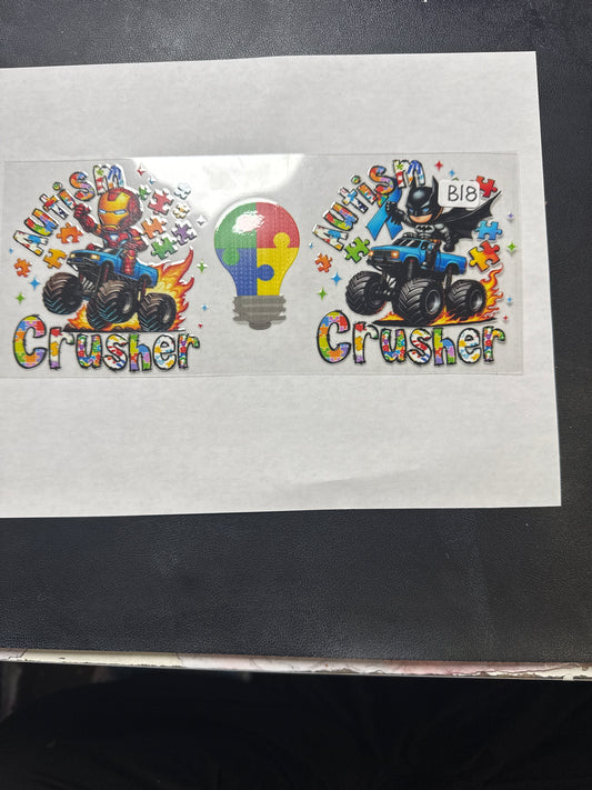 B18 Autism awareness with characters uvdtf wrap