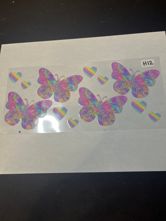H12 Colorful Butterflies UVDTF Wrap