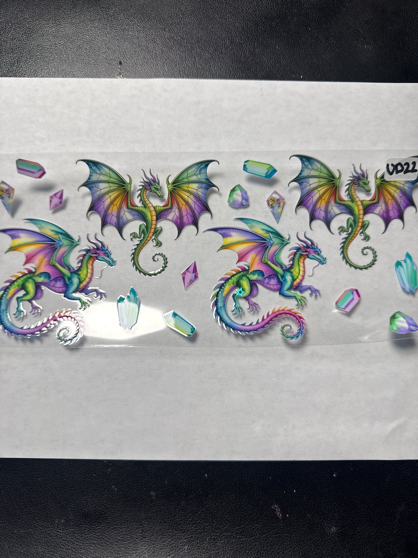 UD22 Dragons and crystals uvdtf wrap