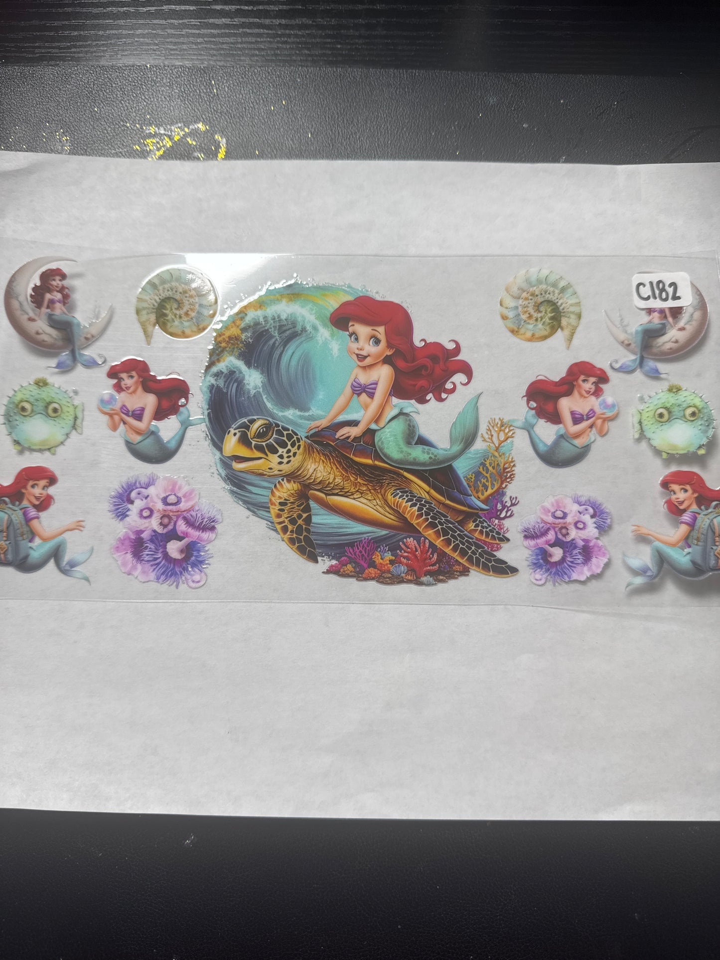 C182 ocean princess and turtle uvdtf wrap