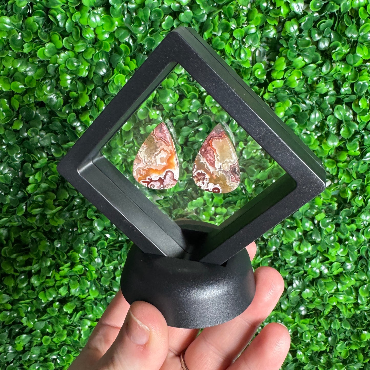 Crazy Lace Agate Tear shape Cabochon Pair