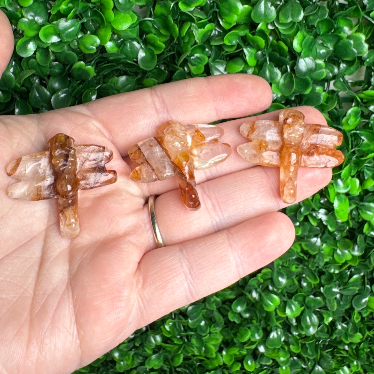 Intuitively chosen Golden healer firefly carvings