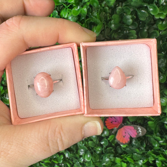 925 Sterling Pink Opal Rings