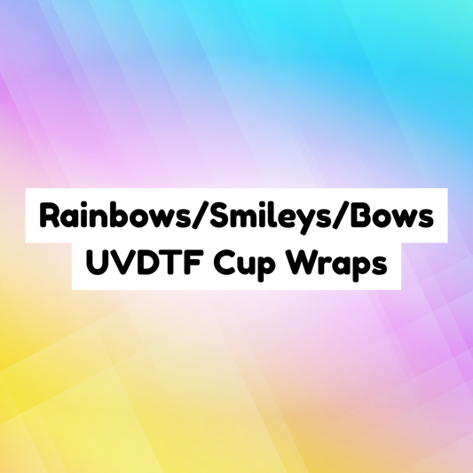 Rainbows/smileys/bows UVDTF Cup Wraps