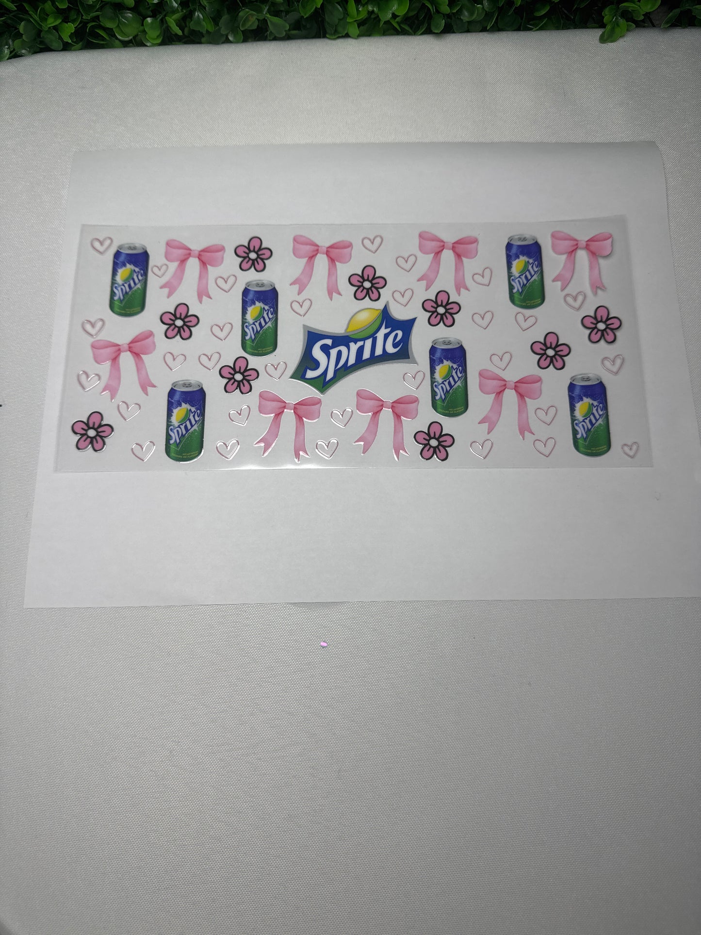 Lemon Lime Soda Can with pink flowers and bows UVDTF Wraps B6