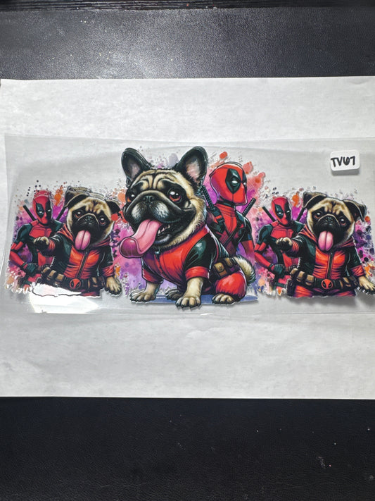 TV 67 Super hero and dog uvdtf wrap