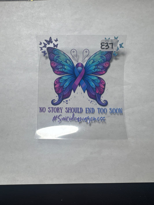 E37 suicide awareness butterfly wrap/decal
