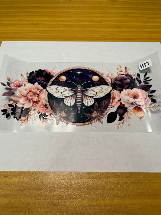 H17 Butterfly Flower UVDTF Wrap