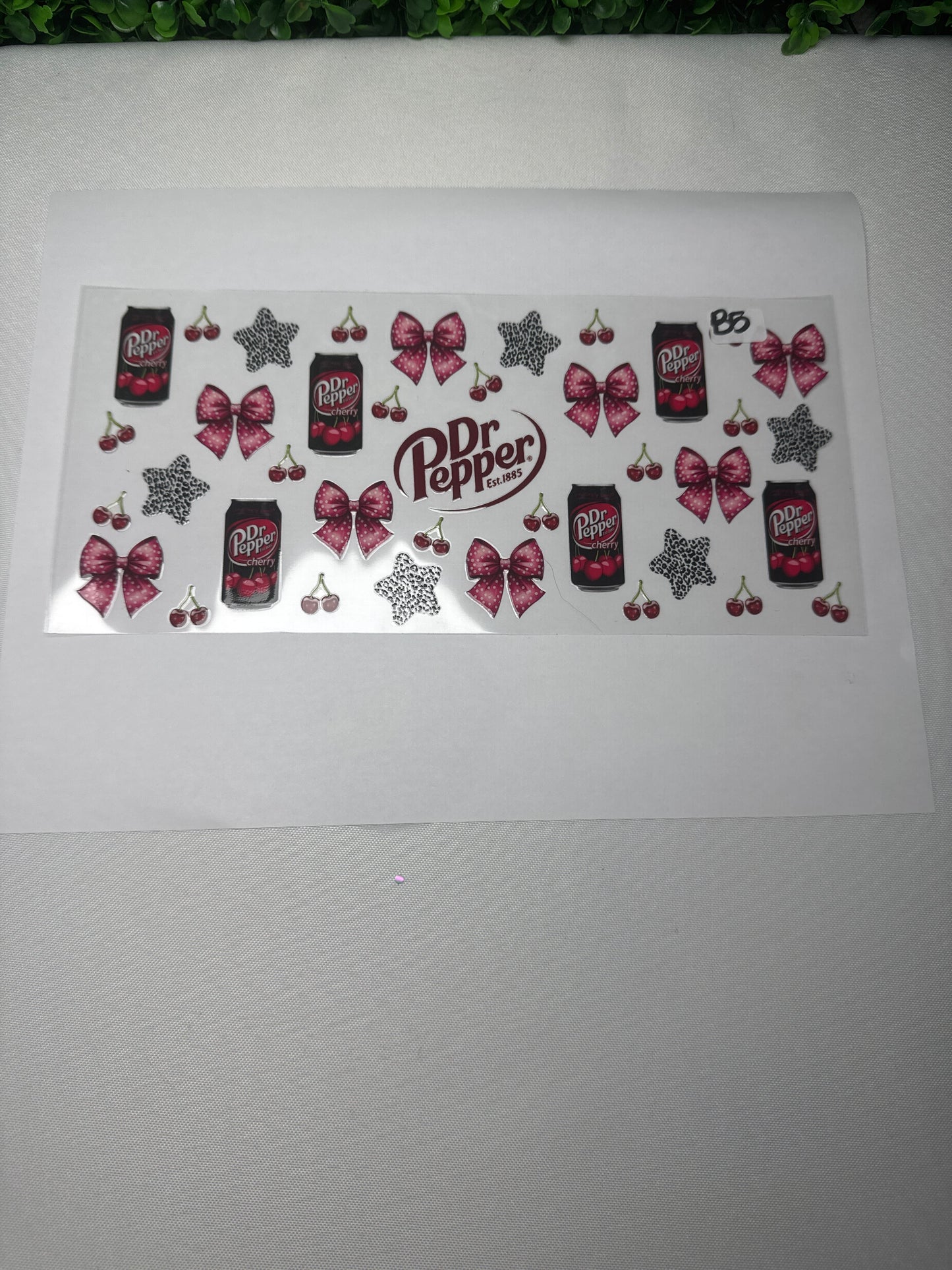 Soda Can with Cherries Stars and Bows B5