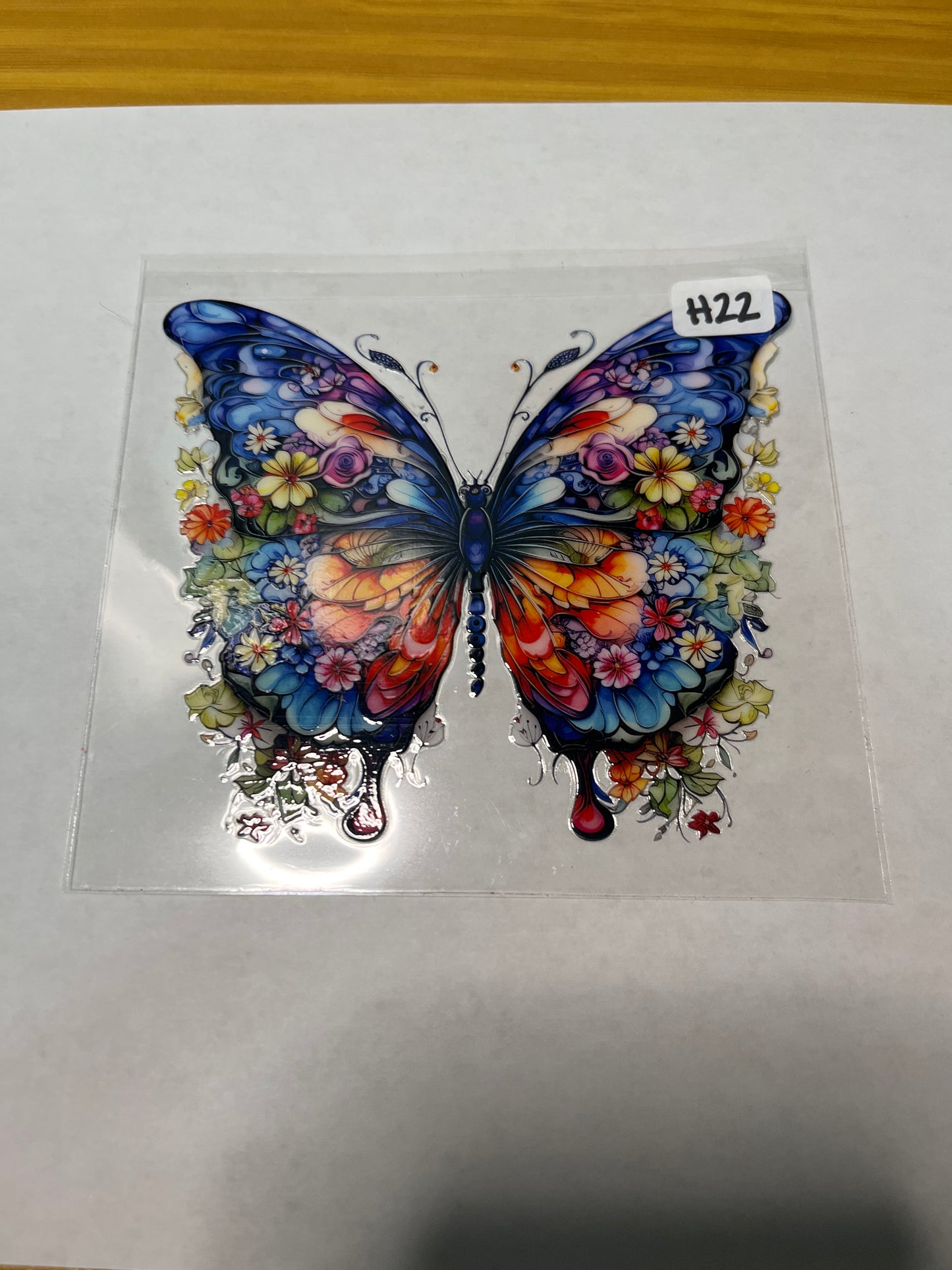 H22 Butterfly Flower UVDTF Wrap