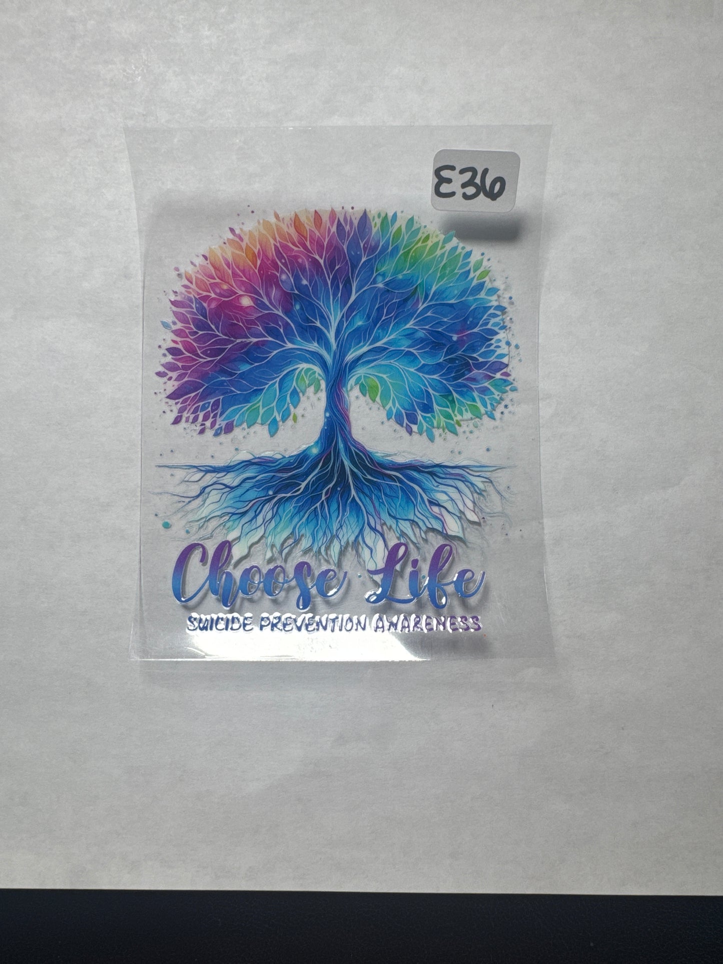 E 36 suicide awareness uvdtf wrap/decal