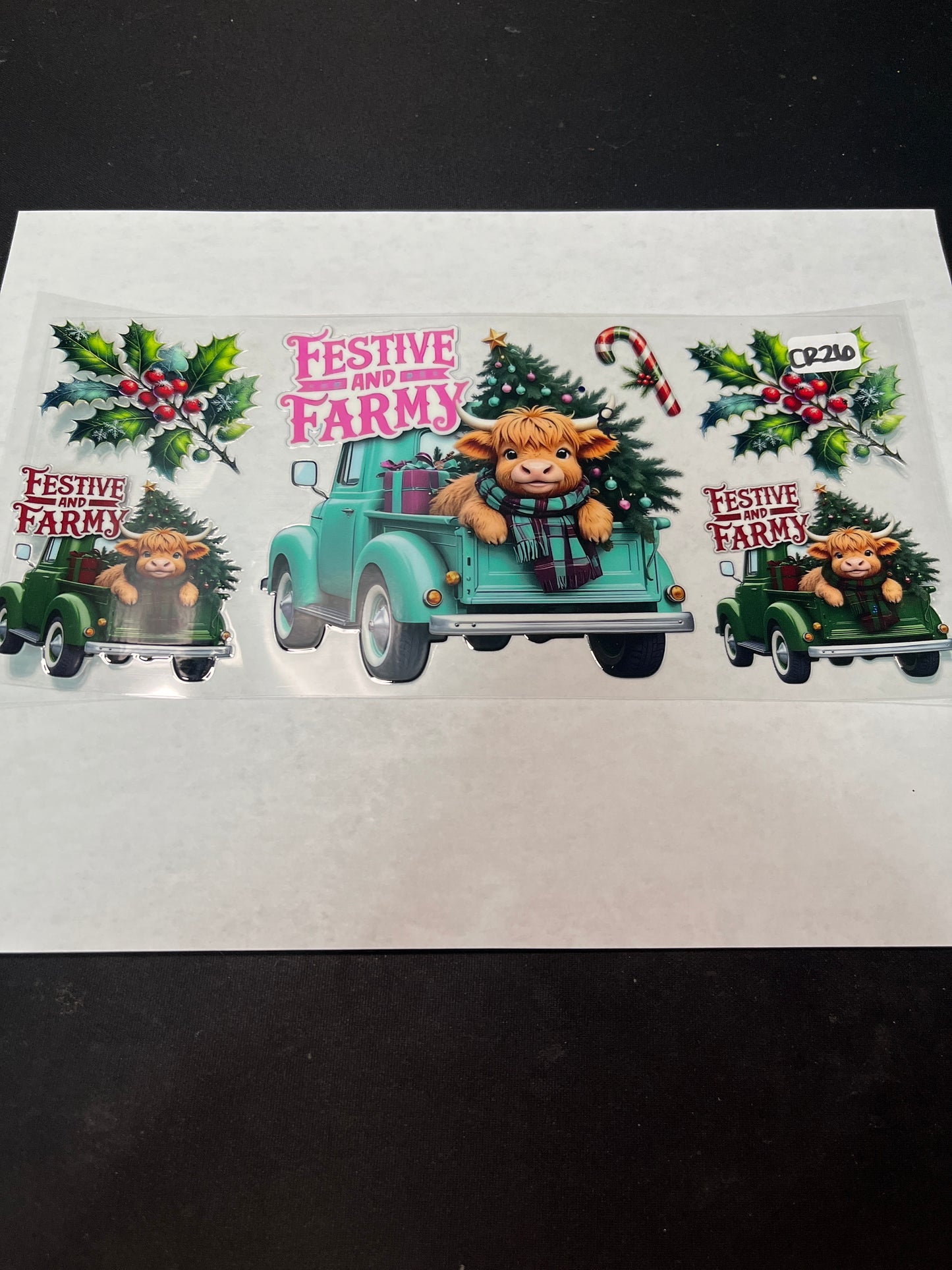 CR26 Christmas Cow UVDTF Wrap