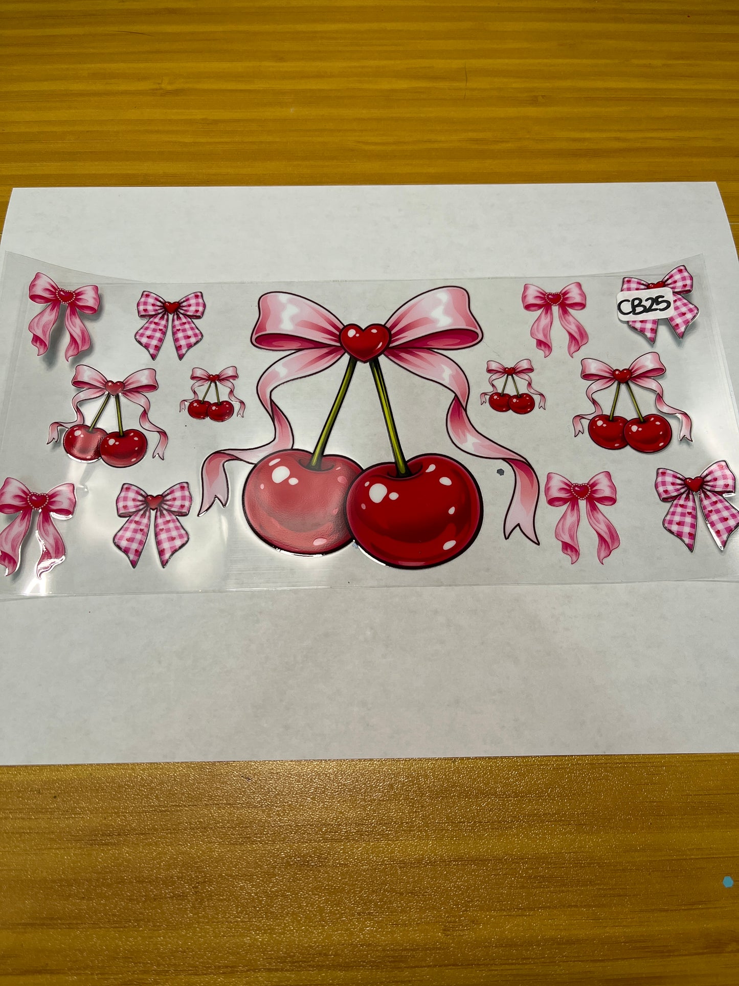 CB25 Food Cherry Ribbon UVDTF Wrap