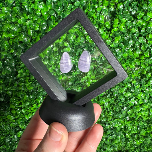 Yttrium Fluorite Cabochon Pair