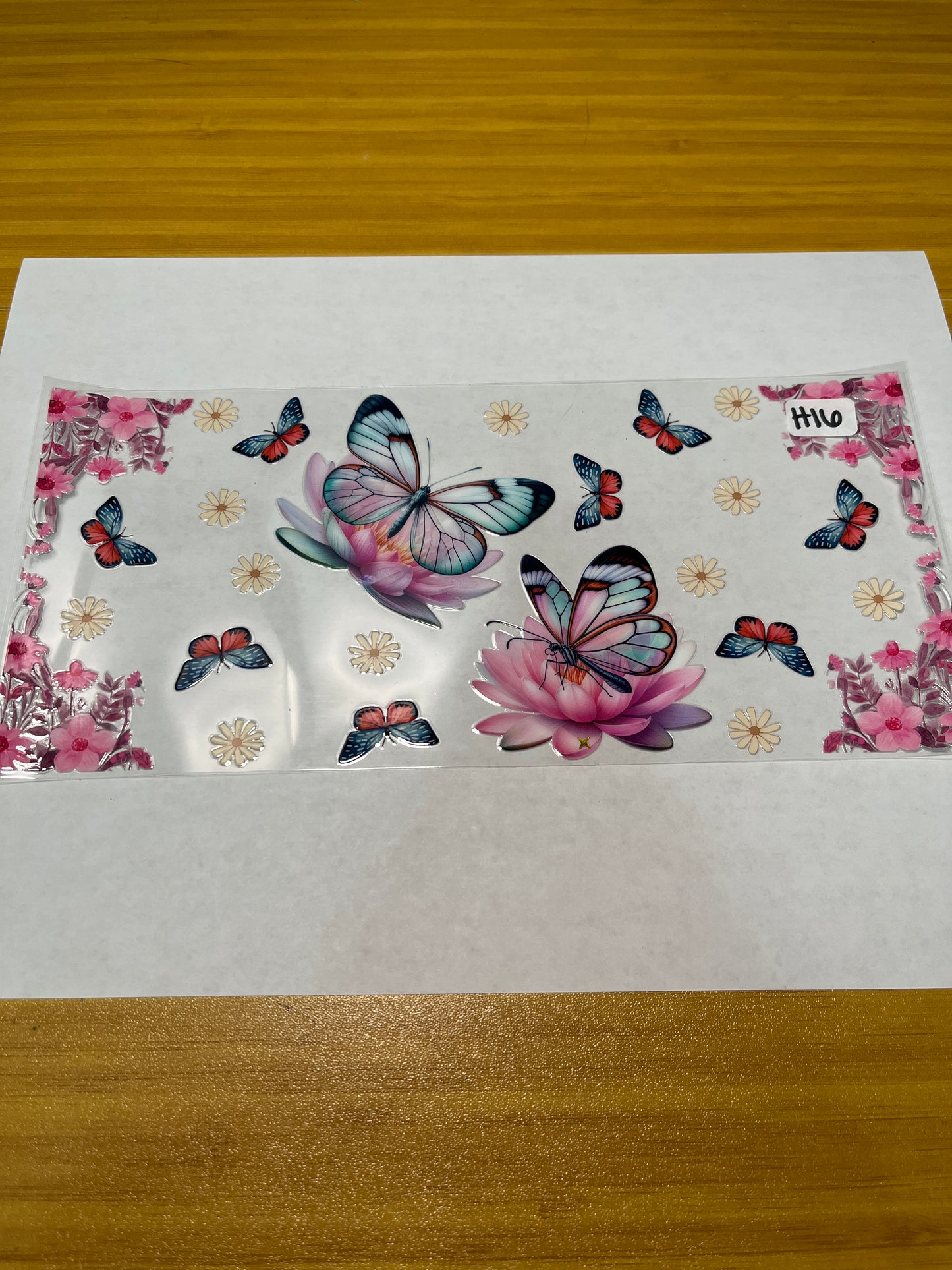 H16 Butterfly Flower UVDTF Wrap