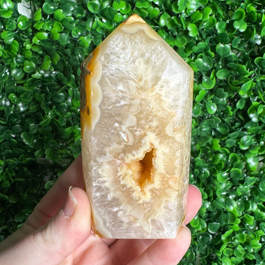 Golden Druzy Agate Tower