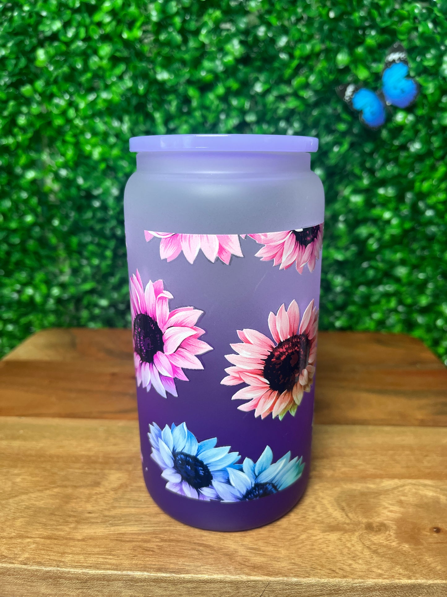 16oz Flowers UVDTF Glass Cup